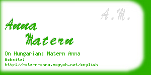 anna matern business card